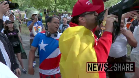 Protesters Face Off 😳With MAGA Supporters Outside Trump Bronx Rally