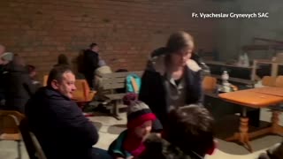 Kyiv residents seek shelter in church