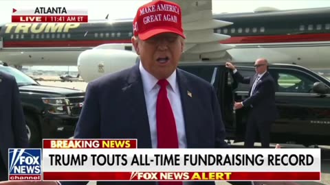 Trump Speaks from the Tarmac in Atlanta Georgia