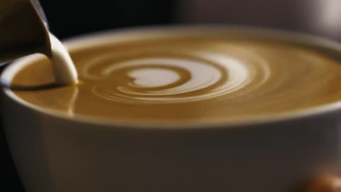 closeup view serving cappuccino