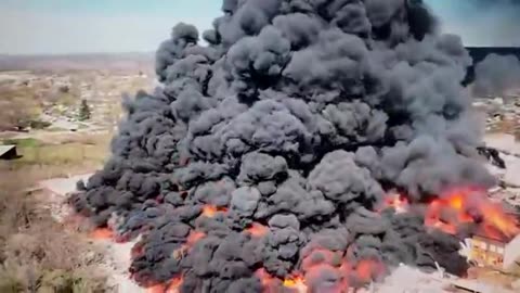 A MAJOR FIRE AT A PLASTIC RECYCLING PLANT IN THE US STATE OF INDIANA.