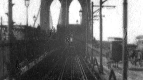 New Brooklyn To New York Over The Brooklyn Bridge (1899 Original Black & White Film)