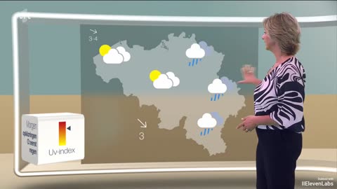 VRT 1 (Belgium) - Weather with Sabine Hagedoren (30th June 2024) (English dubbed)
