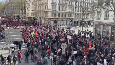 Lyon / France: Timelapse protest against pension reform - 28.03.2023