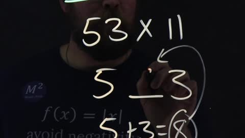 Multiply any 2-digit number by 11 in your Head | 53x11 | Minute Math Tricks Part 140 #shorts
