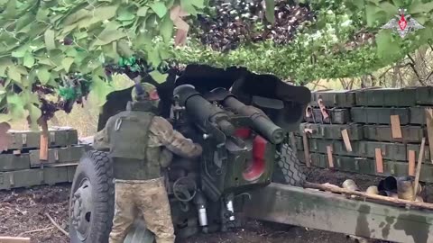 152mm D-20 towed howitzers of Tula Airborne Forces units in action in special military operation