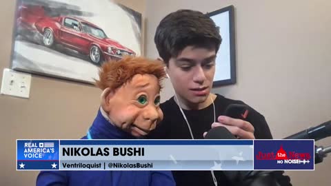 Ventriloquist Nikolas Bushi performs live on Just the News, No Noise