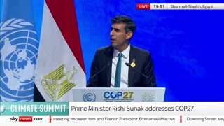 Watch live: PM Rishi Sunak delivers speech at COP27