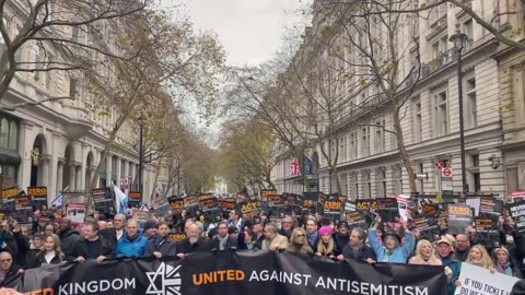 Thousands in central London including stars march against antisemitism