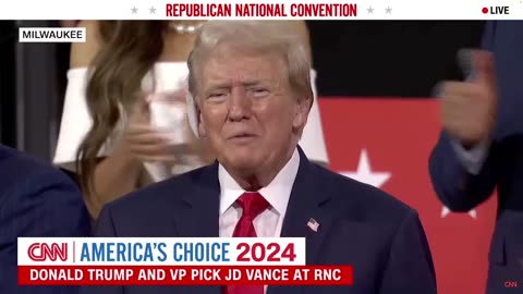 An Emotional Donald Trump Looks on as the Crowd Chants USA! After He Was Introduced as the Nominee at the RNC