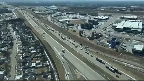 USA Truckers For Freedom Convoy Aerial in Oklahoma