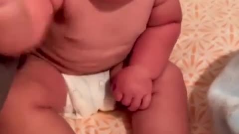 Cute baby funny laughing video