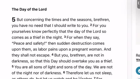 Morning Devotional & Study/ THE DAY OF THE LORD (1 Thessalonians 5:1-11)