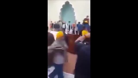 California Sikh ladies fighting in Sikh Temple bonus video of sikh swinging sword