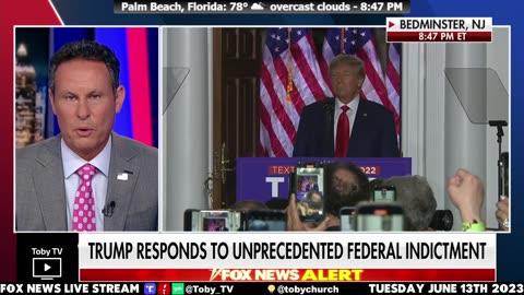 FOX News Tonight - Donald Trump Arraignment Speech - 6/13/23