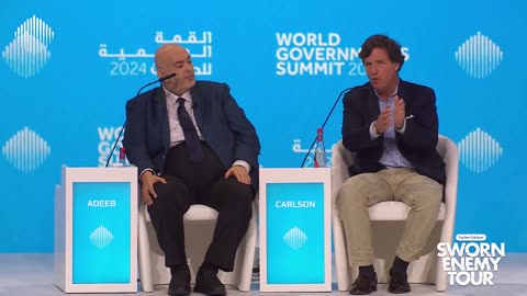 Tucker discusses the Vladimir Putin interview at the World Governments Summit 2024 in Dubai