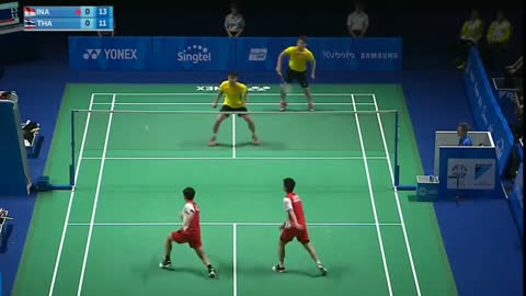 Amazing Trickshot From Kevin Sanjaya And Marcus Gideon From Indonesia