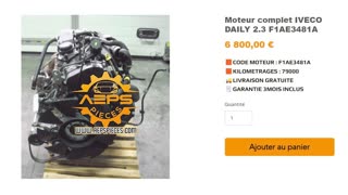 AEPSPIECES.COM - Moteur complet IVECO DAILY 2.3 F1AE3481A