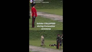 Solider Collapses during Coronation
