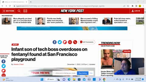 NY Post article says 10 month old child 'overdosed' on fentanyl found at San Francisco park