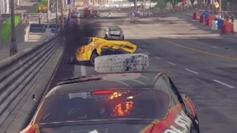 Tire on the roof of the car, Wreckfest game #shorts