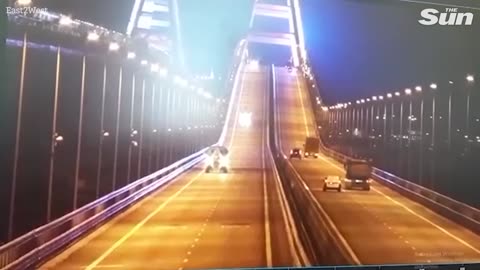 Crimea bridge is blown up in explosion as Russia blames 'truck bomb' attack