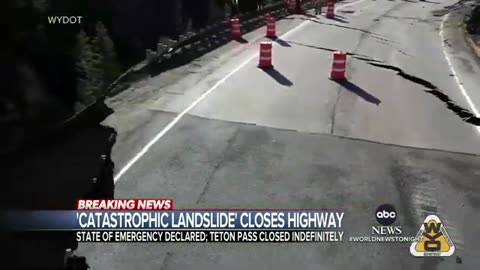 Landslide destroys major highway in Wyoming ABC News