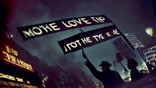 A 1960's protest for love, stop the violence 4K Visual