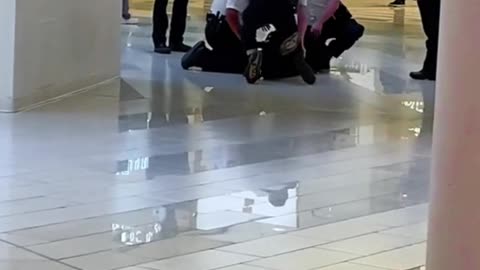 A bunch of Paul Blarts taking down a guy in Mall Of America.