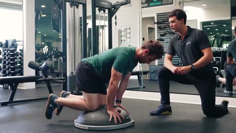 Bird Dog on a Bosu Ball for Core Strength.