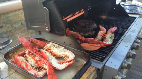 Grilled Steaks and Lobsters