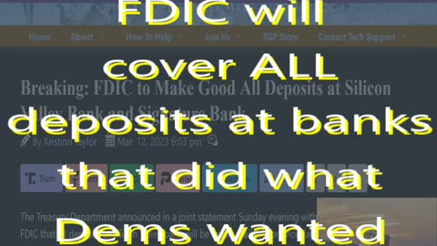 Ep 110 Banks that did what Dems wanted will get all depositors funds covered by FDIC & more