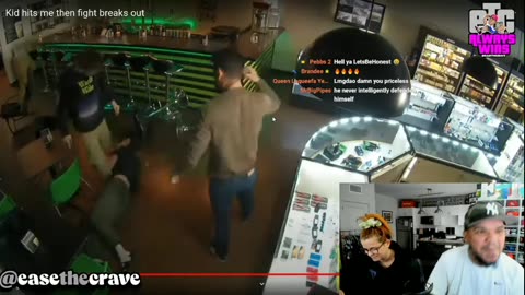 Zaya and pebbs see the fight between a guy and ganval at the vapeshop 2/13/24 part5