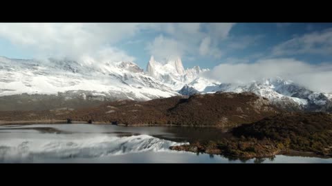 Outdoor aerial photography, unique view of the Rocky Mountains in winter in the United States