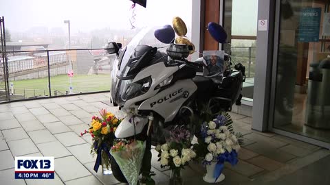 Memorial created for Bellevue motorcycle officer killed in crash