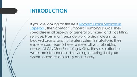 Best Blocked Drains Services in Taperoo