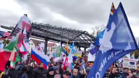 A rally takes place nearw Ramstein Air Base in Ger