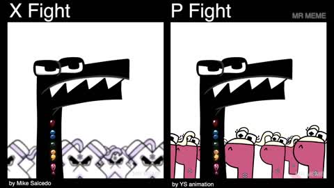 Alphabet Lore but X and P Fight