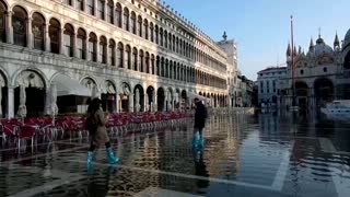 Seasonal high tides flood Venice's St. Mark's Square