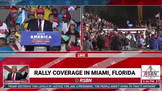 The rain in Miami didn't dampen the finale to Trump's speech: