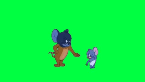 Green screen cartoons tom and Jerry fight together