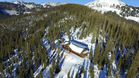 Remote Snowy Cabin in Rocky Mountains