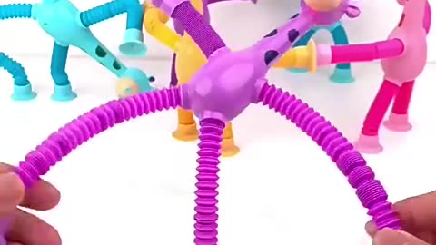 Children Christmas Suction Cup Toys Pop Tubes Stress Relief Telescopic Giraffe Fidget