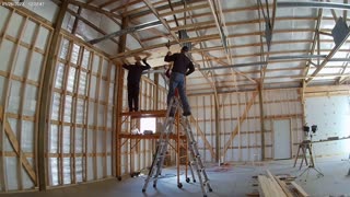 Ceiling joists and first couple sheets of osb!