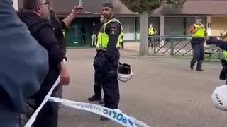 Salwan Momika, an Iraqi national, burns the Quran in Malmö Sweden.