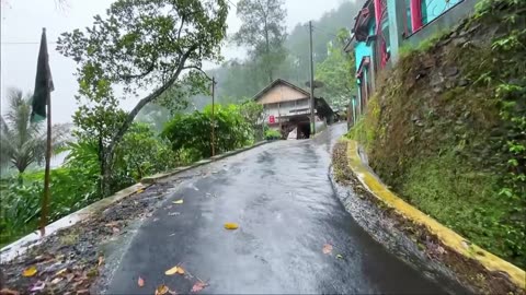 heavy rain in a village on the brink of Indonesia||the most risky trip