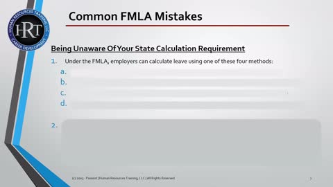 Common FMLA Mistake | Human Resources | HR Training | Course Generalist Specialist | Clip 321