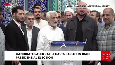 Conservative Candidate Saeed Jalili Casts Ballot In Iran Presidential Election