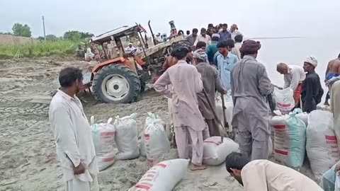 Village life and their dificulties, INDUS river catao people safe their lives
