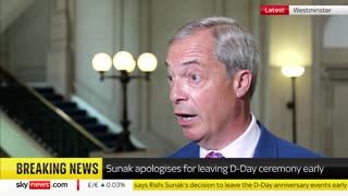 Nigel Farage_ Sunak 'not a patriotic leader' after leaving D-Day event early Sky News